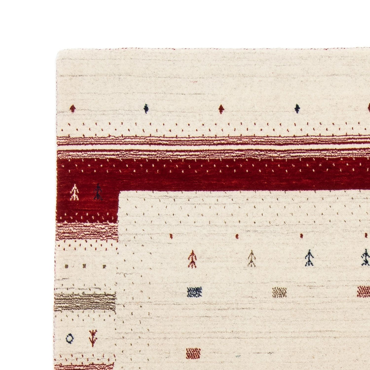 Gabbeh Tæppe - Loribaft Persisk - 198 x 143 cm - beige