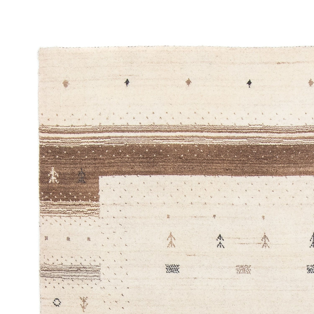 Gabbeh Tæppe - Loribaft Persisk - 201 x 144 cm - beige