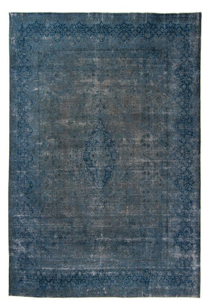 Vintage tæppe - 386 x 290 cm - mørkeblå