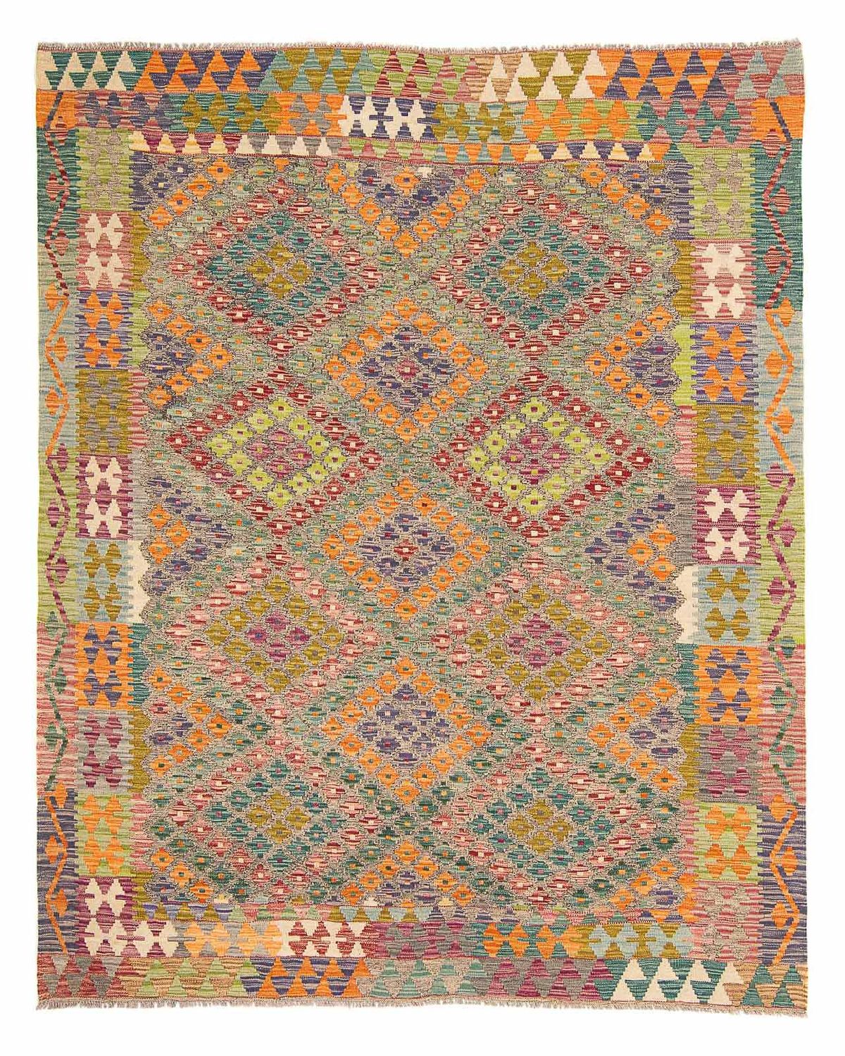 Kelim Carpet - Splash - 241 x 202 cm - flerfarvet