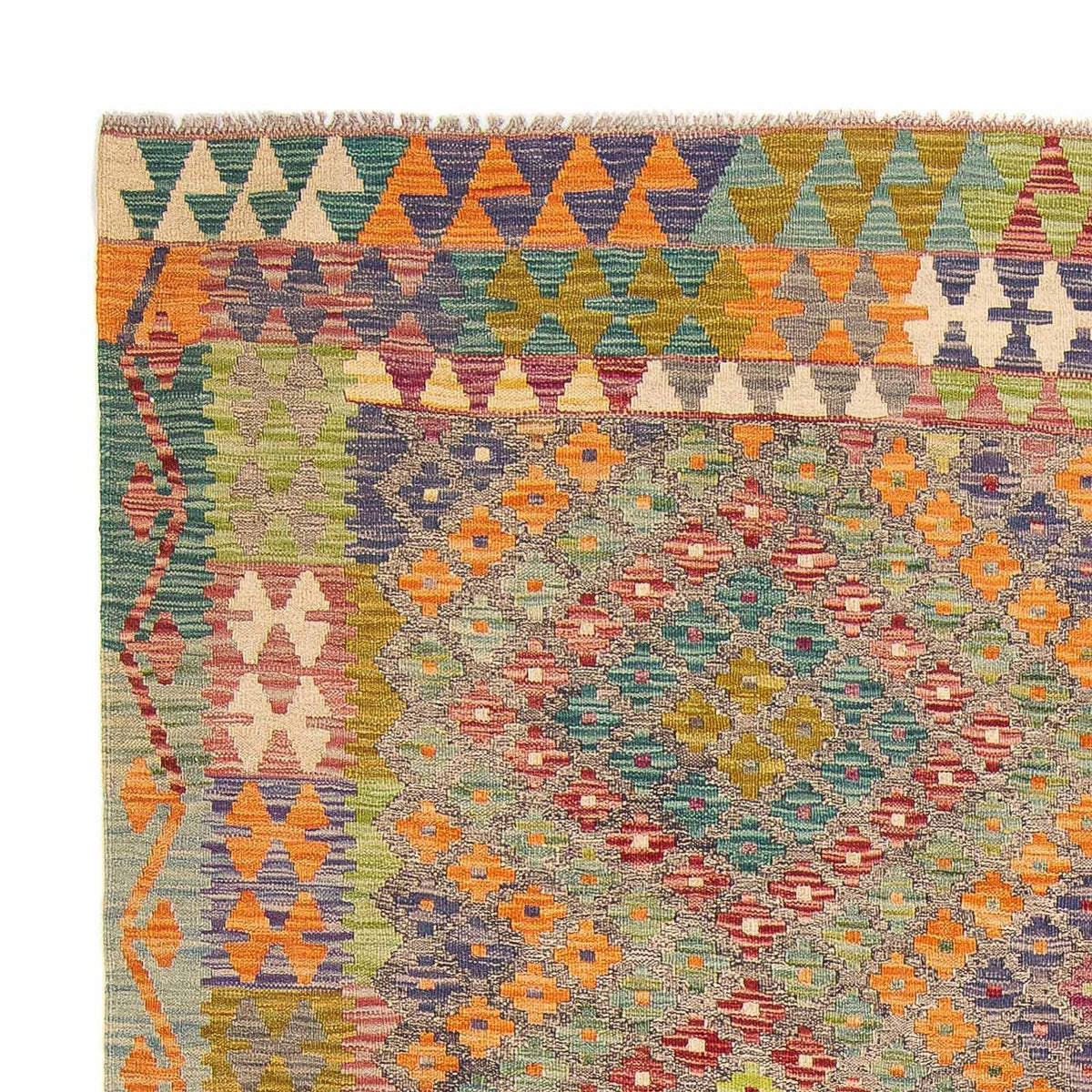 Kelim Carpet - Splash - 241 x 202 cm - flerfarvet