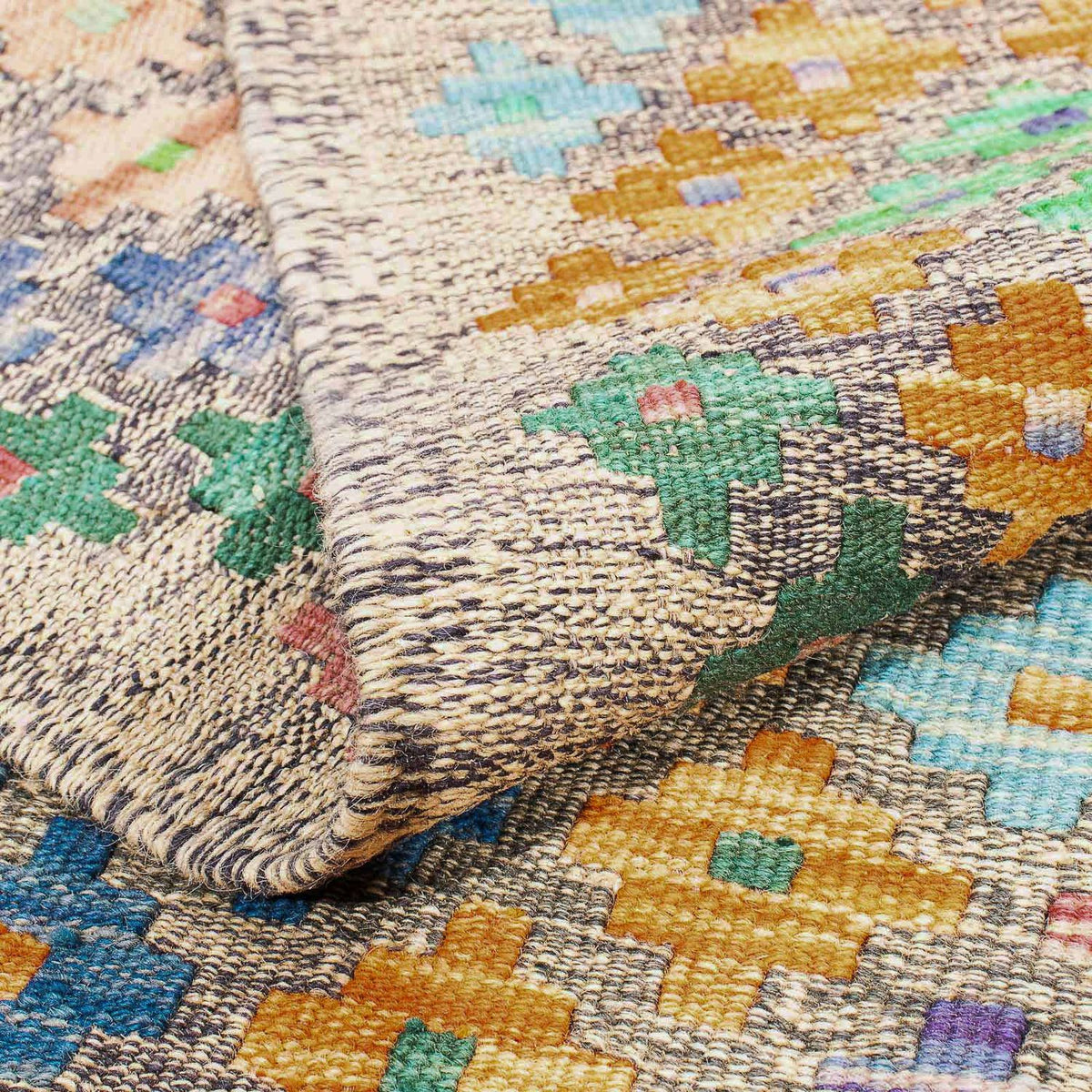 Kelim Carpet - Splash - 290 x 202 cm - flerfarvet