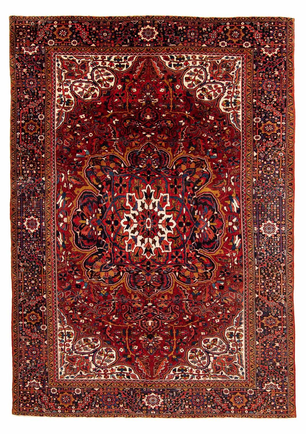 Persisk tæppe - Nomadisk - 405 x 296 cm - mørkerød