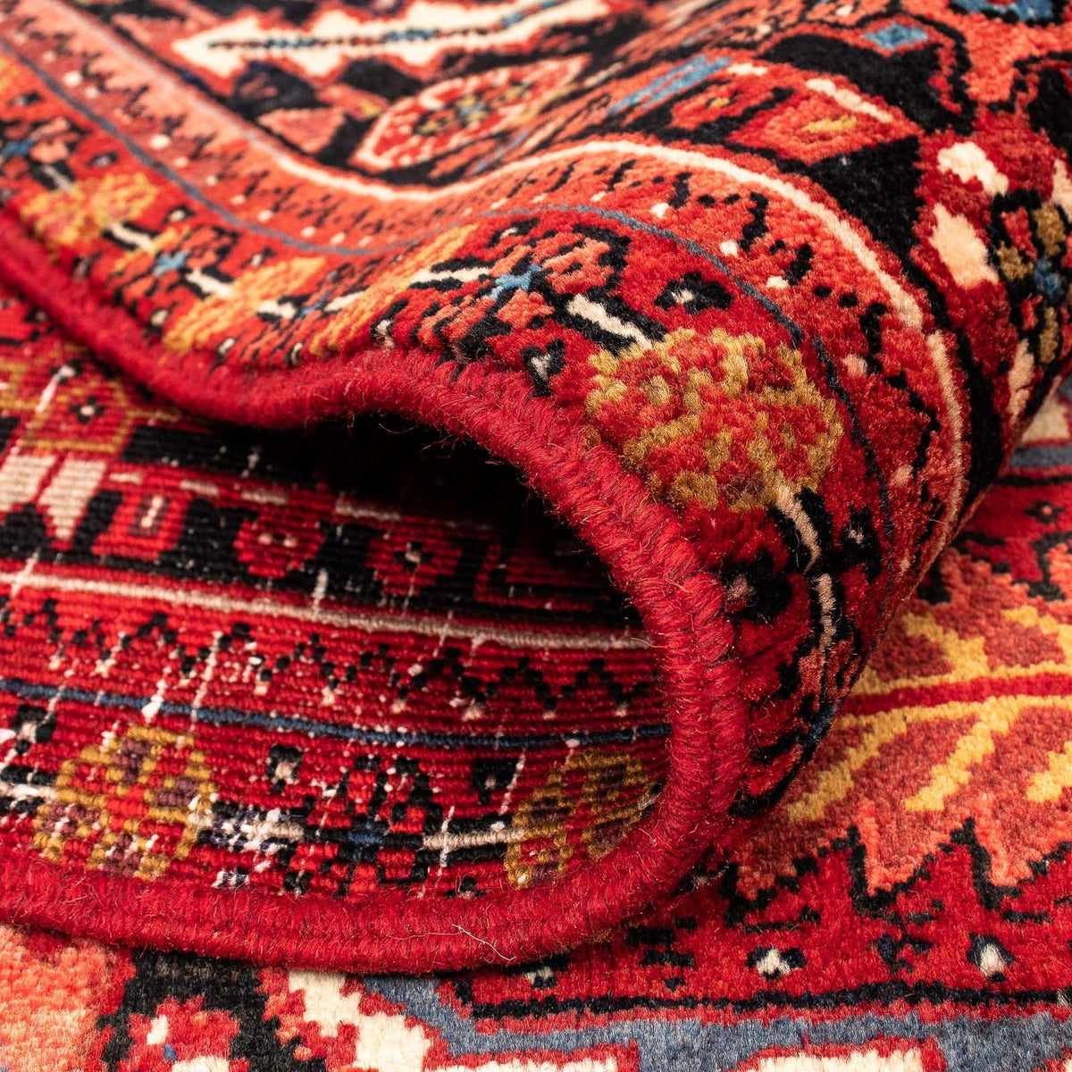 Persisk tæppe - Nomadisk - 374 x 295 cm - mørkerød