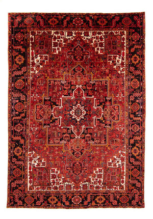 Persisk tæppe - Nomadisk - 391 x 286 cm - mørkerød