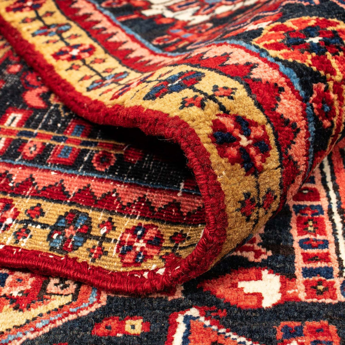 Persisk tæppe - Nomadisk - 393 x 304 cm - mørkerød