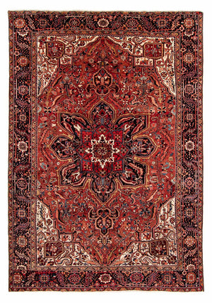 Persisk tæppe - Nomadisk - 402 x 300 cm - mørkerød