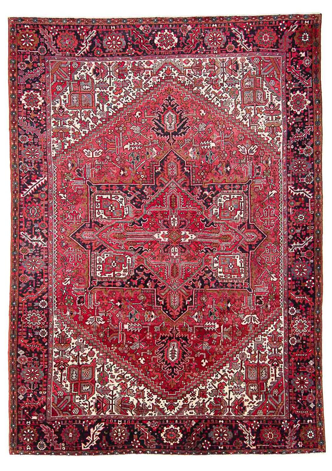 Persisk tæppe - Nomadisk - 363 x 274 cm - lysrød