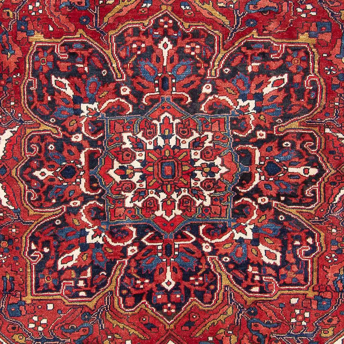 Persisk tæppe - Nomadisk - 354 x 334 cm - mørkerød