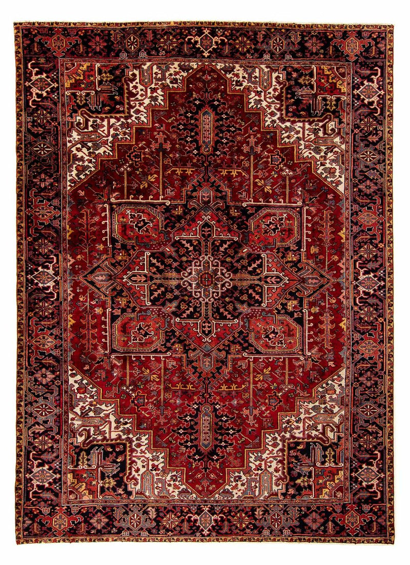 Persisk tæppe - Nomadisk - 380 x 310 cm - mørkerød
