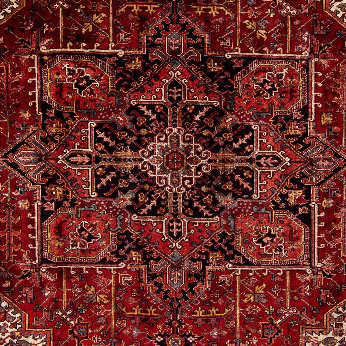 Persisk tæppe - Nomadisk - 380 x 310 cm - mørkerød