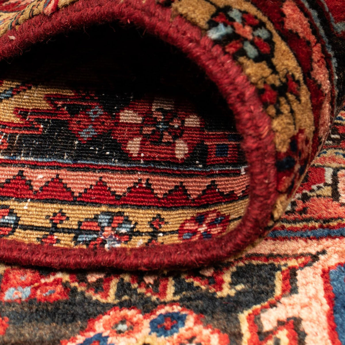 Persisk tæppe - Nomadisk - 397 x 304 cm - mørkerød