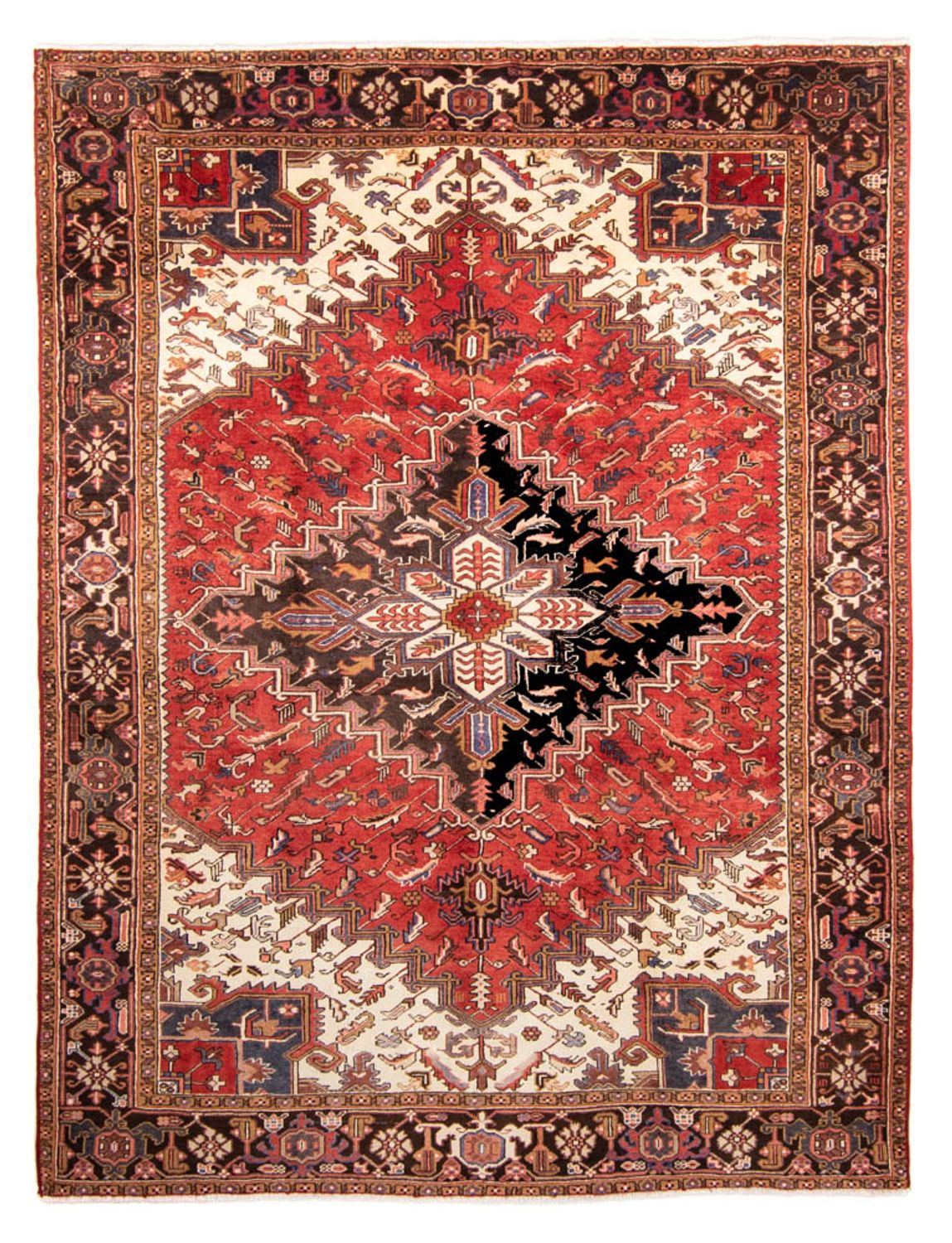 Persisk tæppe - Nomadisk - 331 x 248 cm - mørkerød