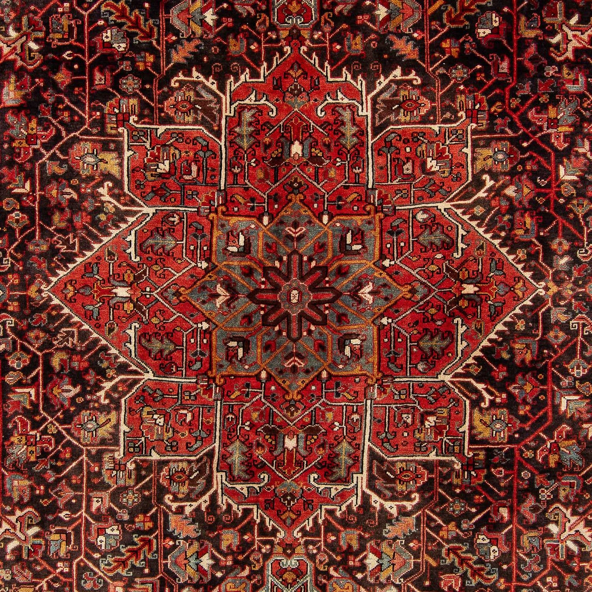 Persisk tæppe - Nomadisk - 388 x 282 cm - mørkerød