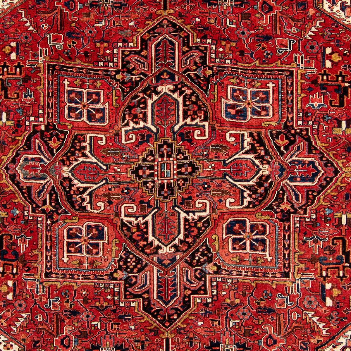 Persisk tæppe - Nomadisk - 382 x 286 cm - mørkerød