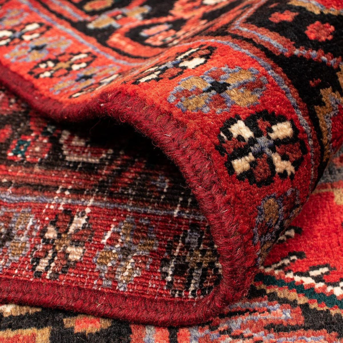 Persisk tæppe - Nomadisk - 390 x 295 cm - mørkerød