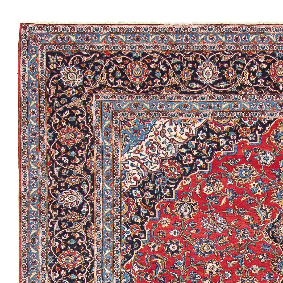 Persisk tæppe - Keshan - 400 x 398 cm - rød