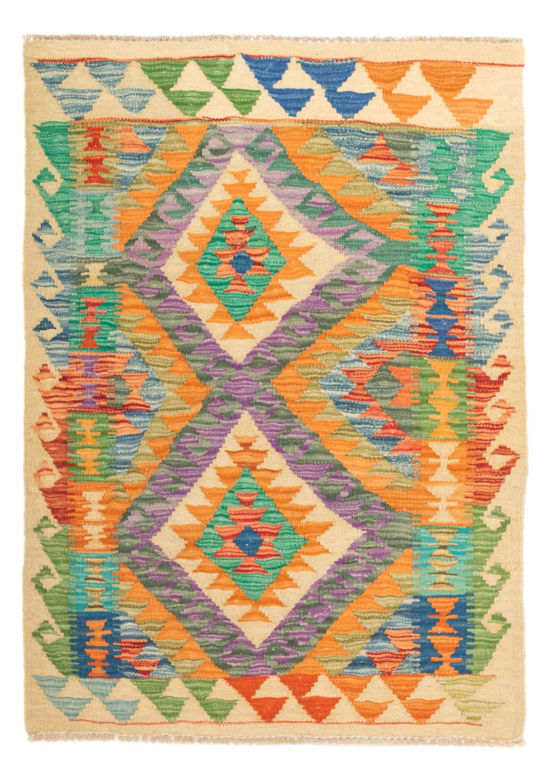 Kelim Carpet - Splash - 125 x 80 cm - flerfarvet
