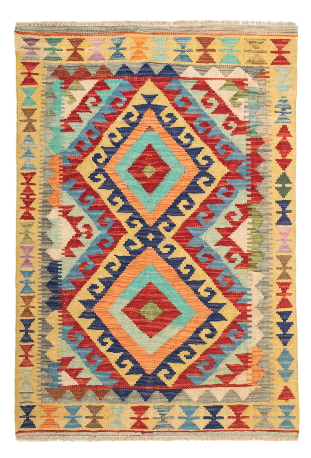 Kelim Carpet - Splash - 125 x 80 cm - flerfarvet