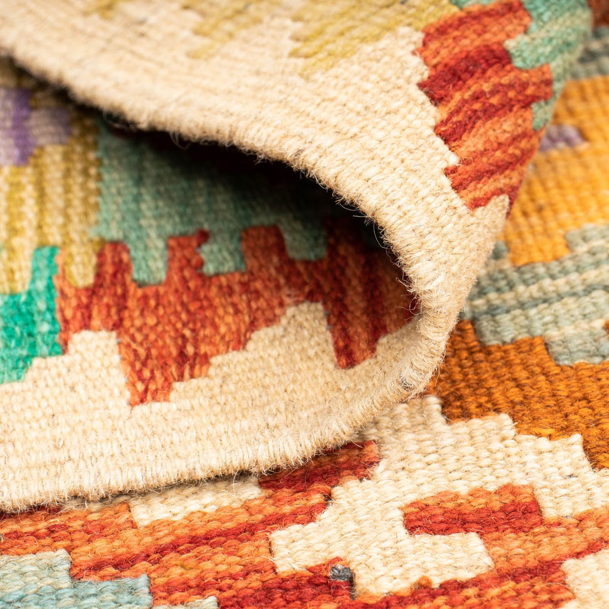 Kelim Carpet - Splash - 125 x 80 cm - flerfarvet