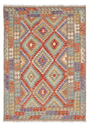 Kelim Carpet - Splash - 205 x 156 cm - flerfarvet