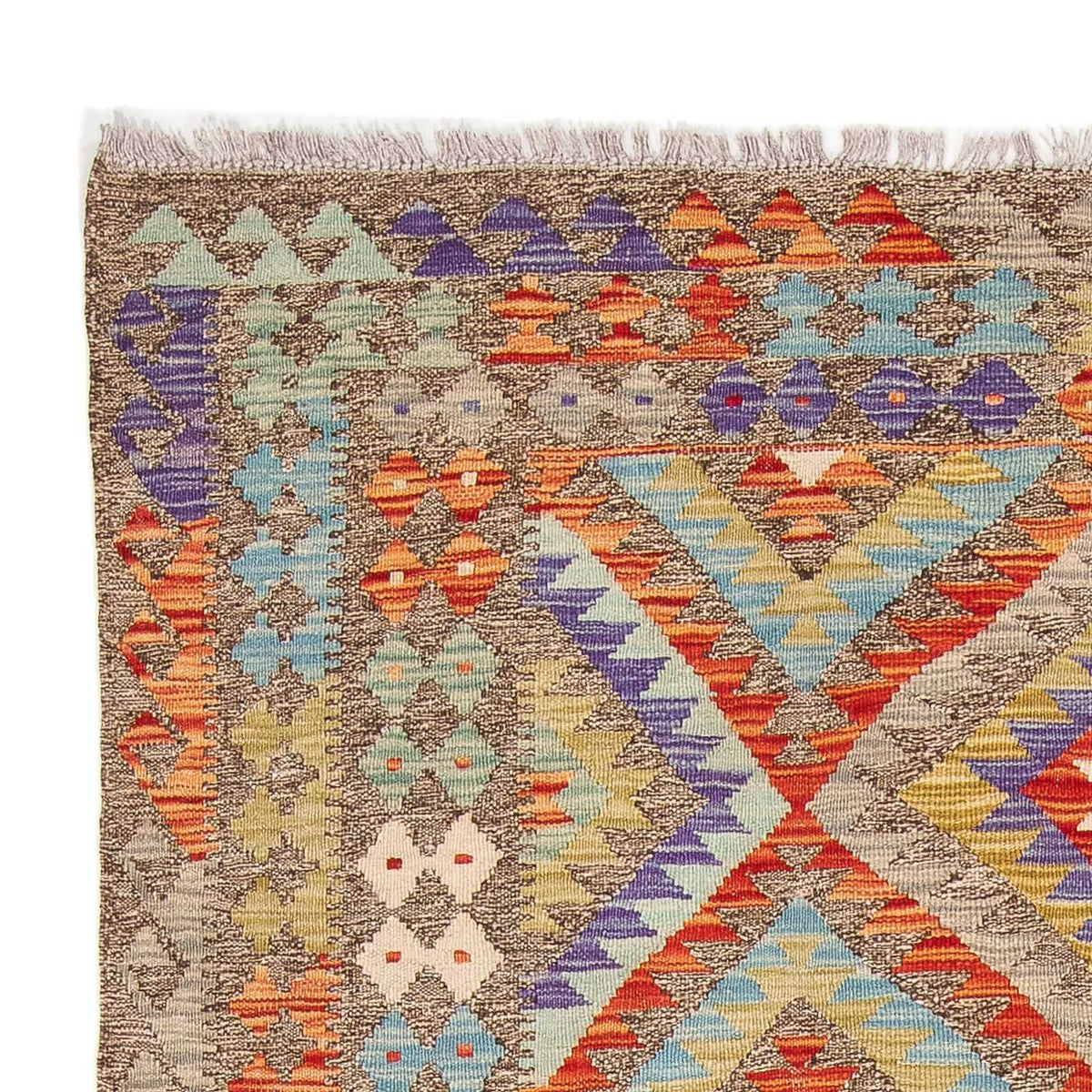 Kelim Carpet - Splash - 205 x 156 cm - flerfarvet