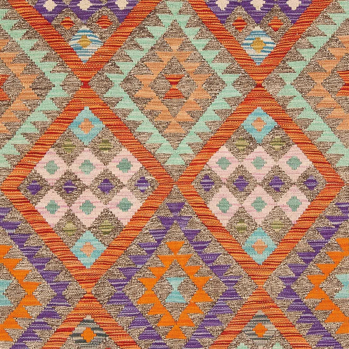 Kelim Carpet - Splash - 194 x 154 cm - flerfarvet