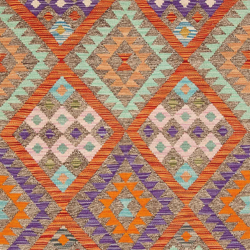 Kelim Carpet - Splash - 194 x 154 cm - flerfarvet