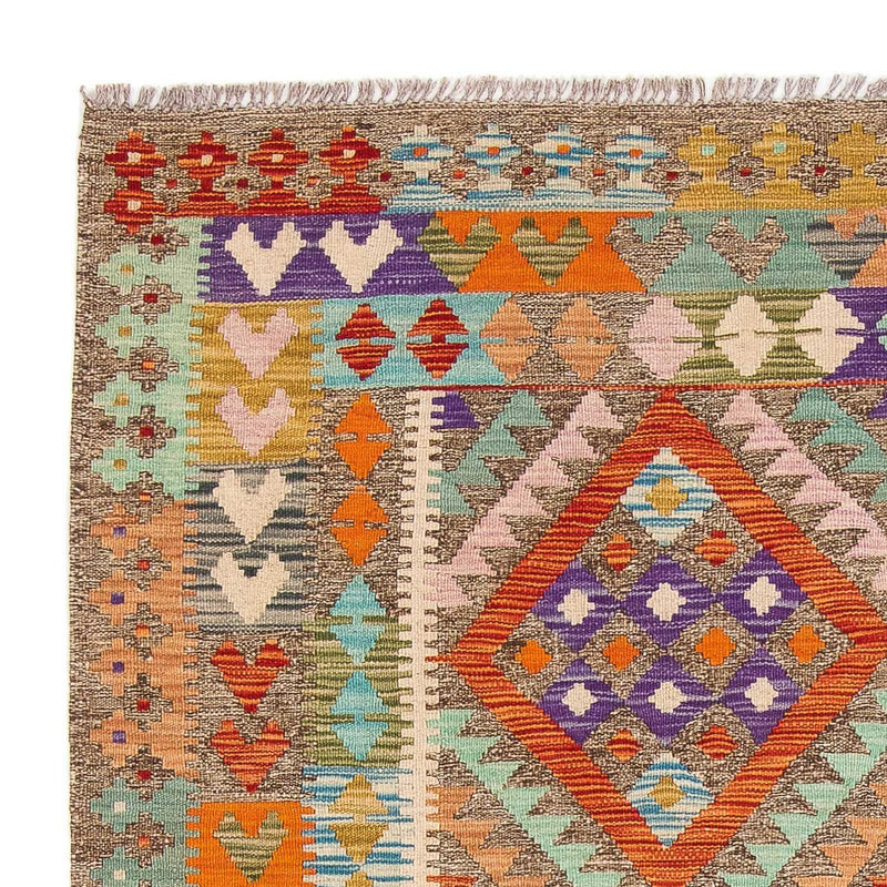 Kelim Carpet - Splash - 194 x 154 cm - flerfarvet