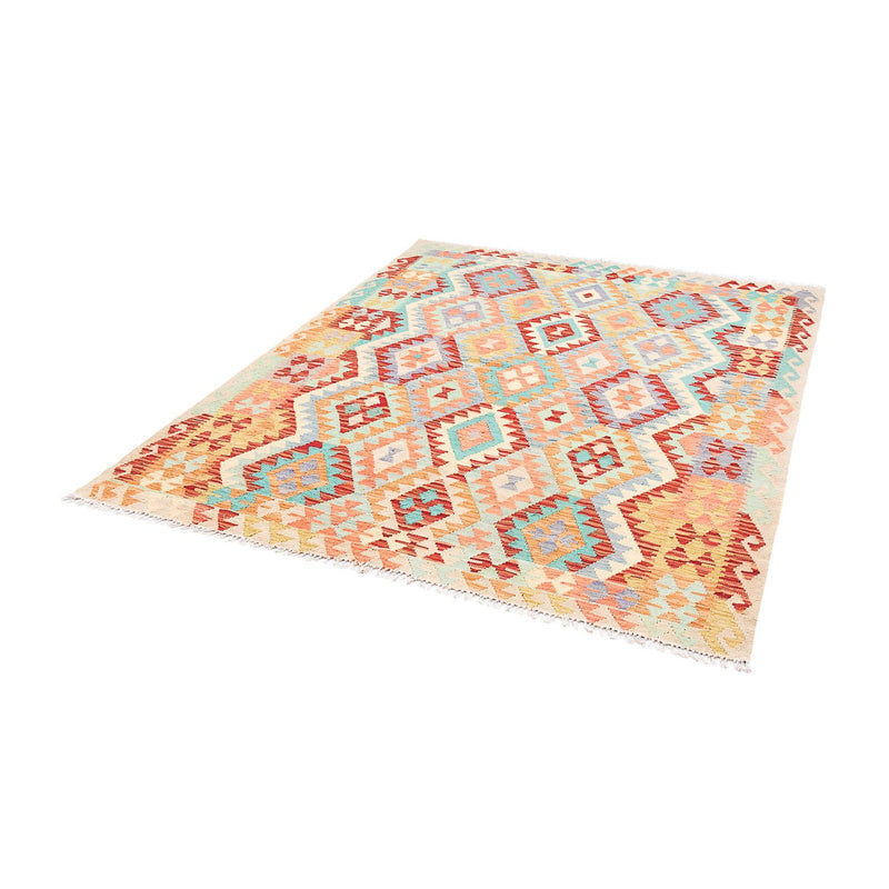 Kelim Carpet - Splash - 193 x 158 cm - flerfarvet