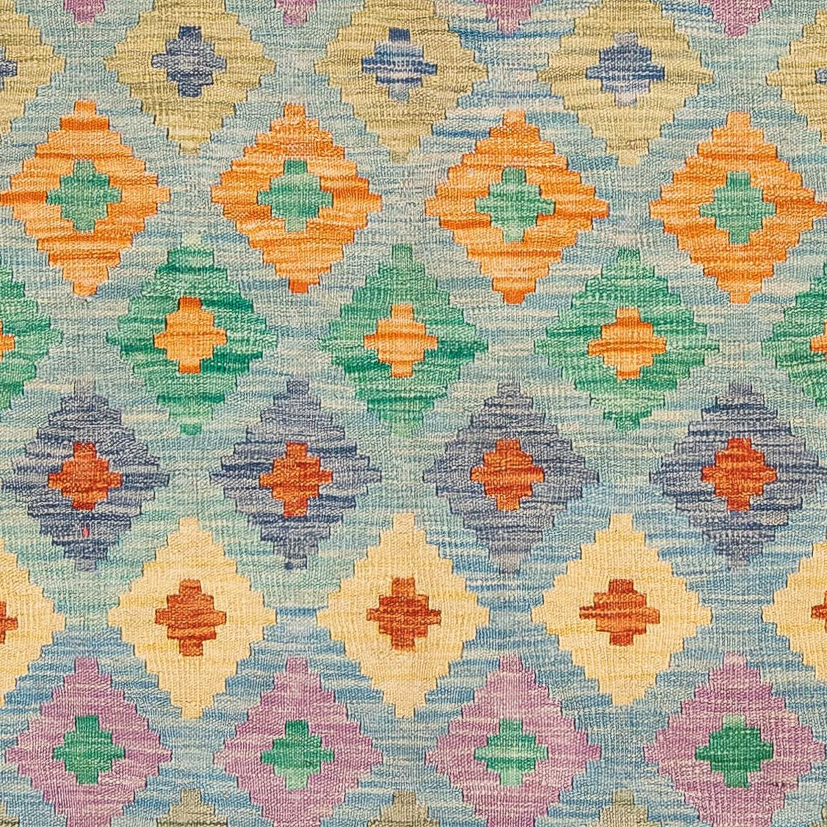 Kelim Carpet - Splash - 180 x 136 cm - lyseblå