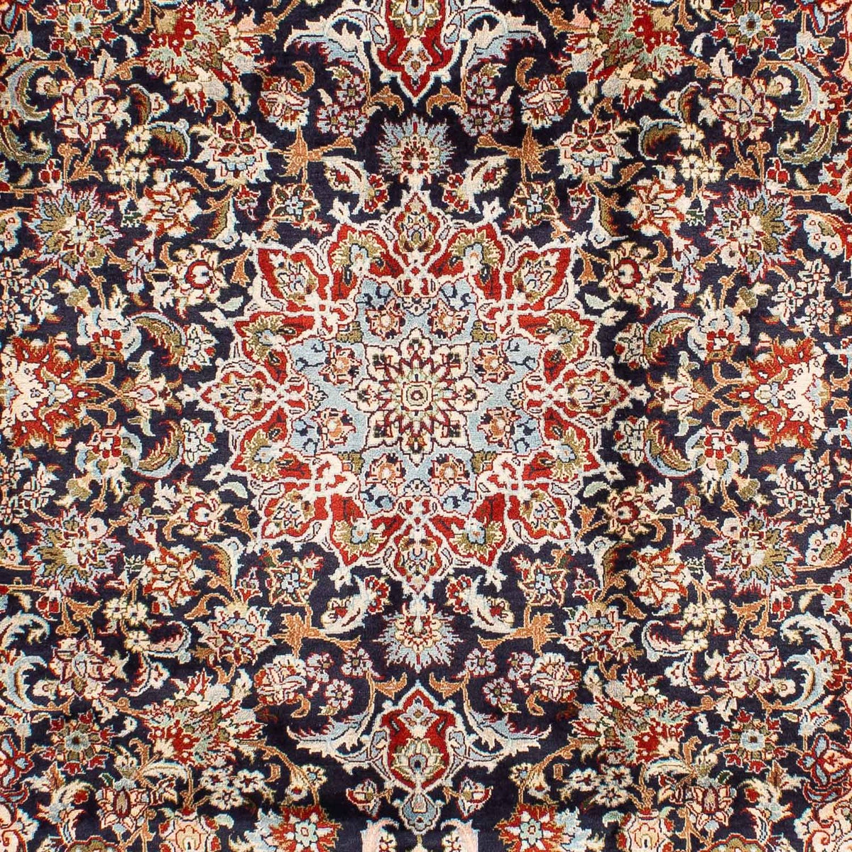 Persisk tæppe - Keshan - 299 x 205 cm - mørkeblå