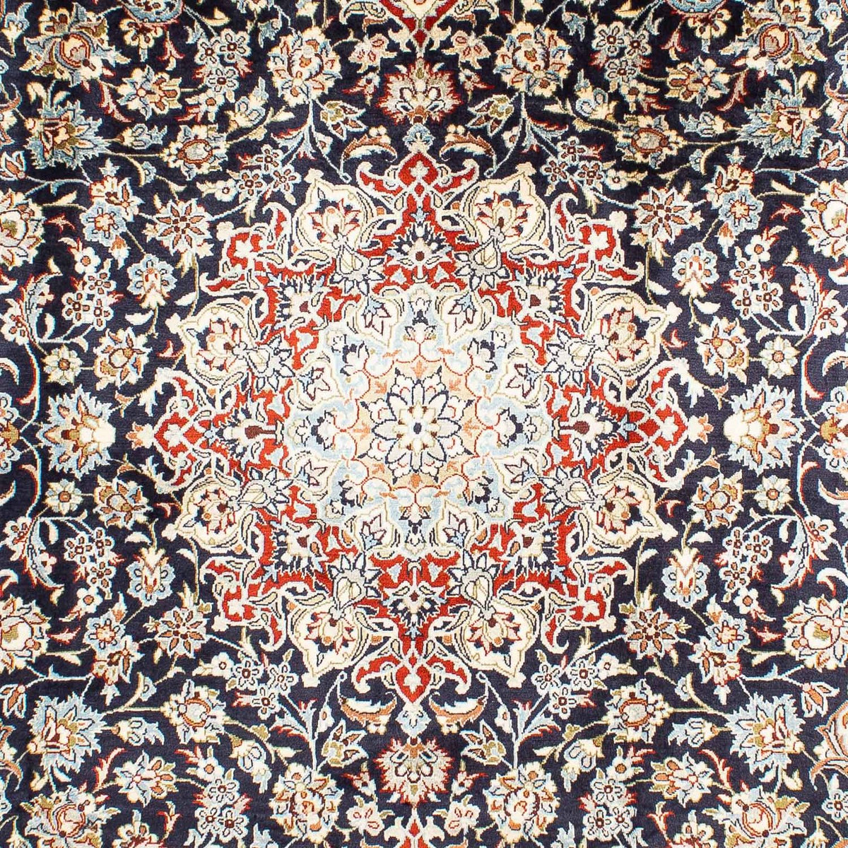 Persisk tæppe - Keshan - 293 x 208 cm - mørkeblå
