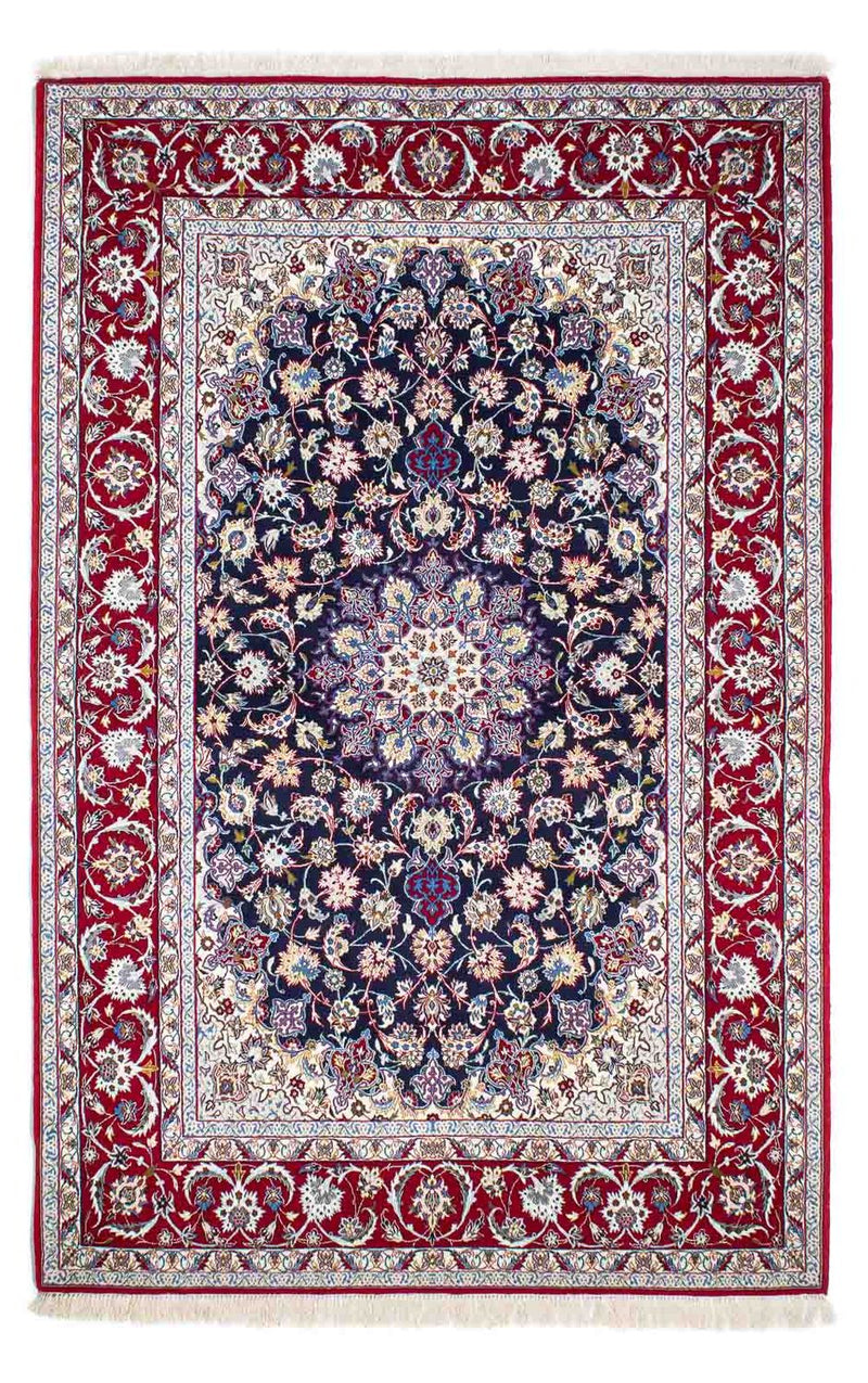 Persisk tæppe - Isfahan - Premium - 243 x 159 cm - mørkerød