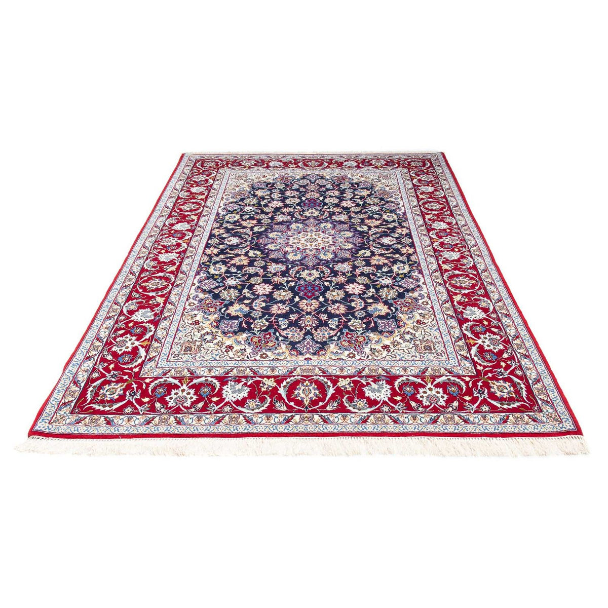 Persisk tæppe - Isfahan - Premium - 243 x 159 cm - mørkerød