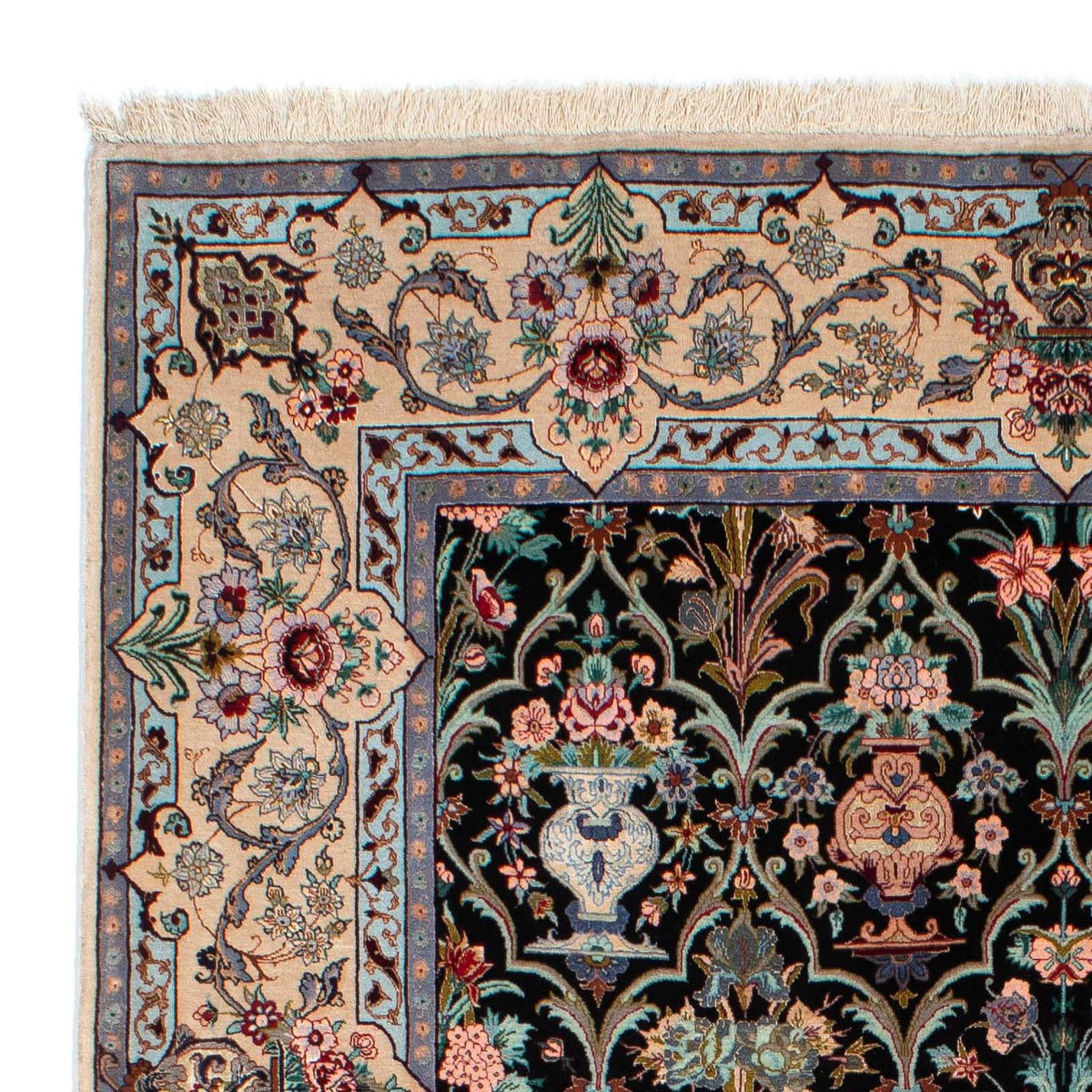 Persisk tæppe - Isfahan - Premium - 233 x 156 cm - mørkeblå