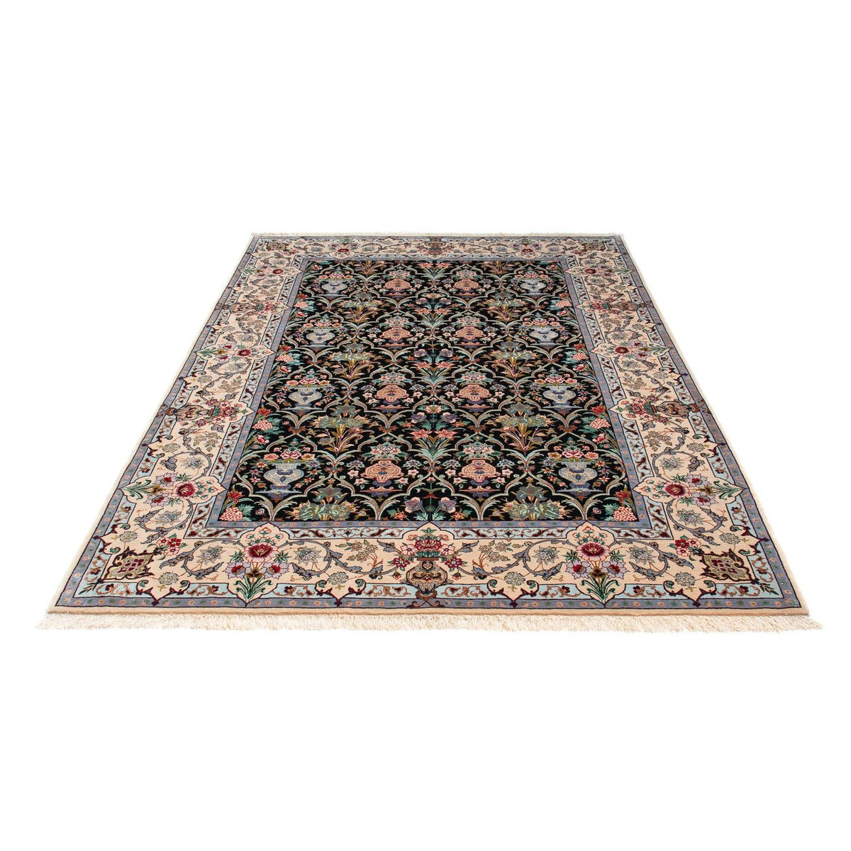 Persisk tæppe - Isfahan - Premium - 233 x 156 cm - mørkeblå