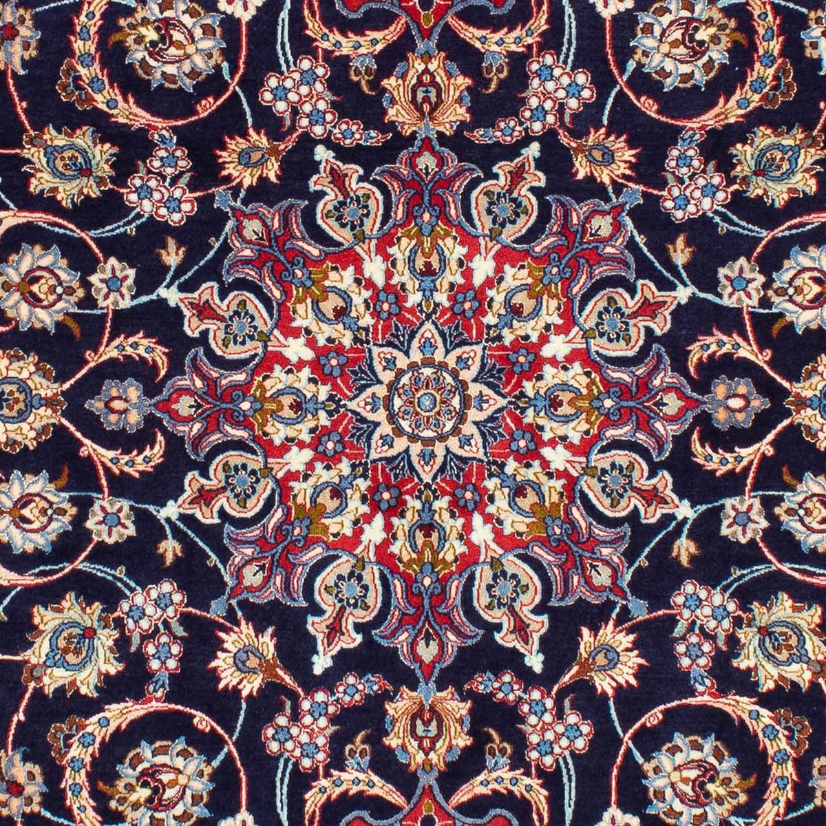 Persisk tæppe - Isfahan - Premium - 233 x 155 cm - mørkeblå