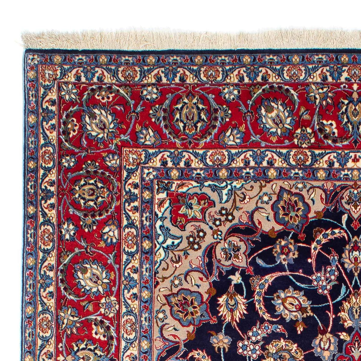Persisk tæppe - Isfahan - Premium - 233 x 155 cm - mørkeblå
