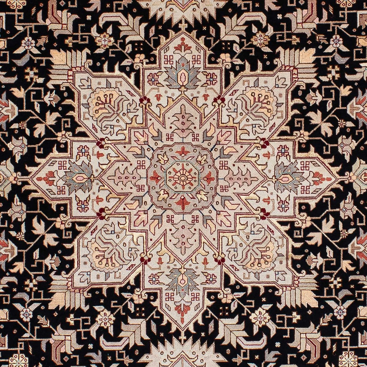 Persisk tæppe - Tabriz - Premium - 206 x 151 cm - mørkeblå