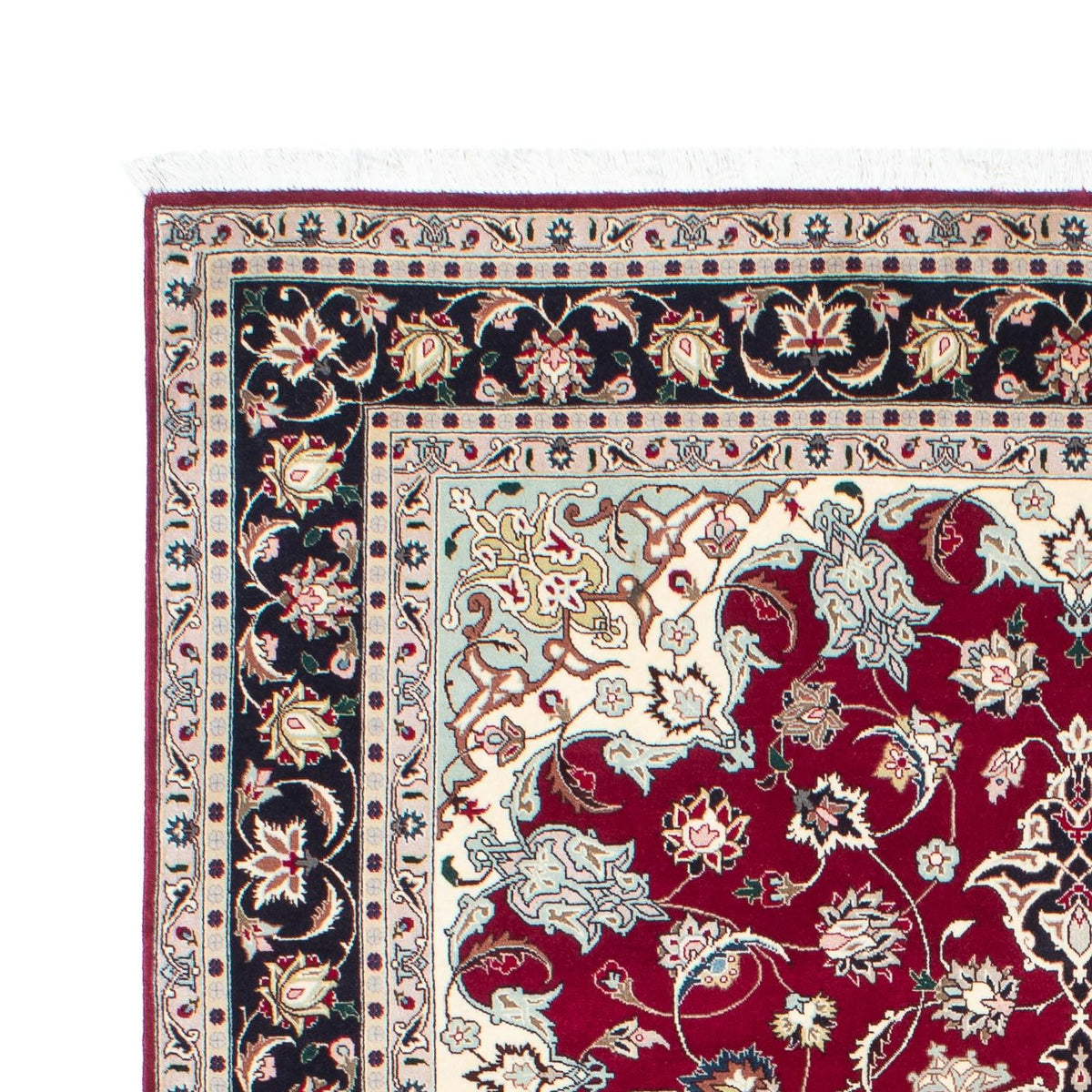Persisk tæppe - Tabriz - Royal - 197 x 153 cm - mørkerød