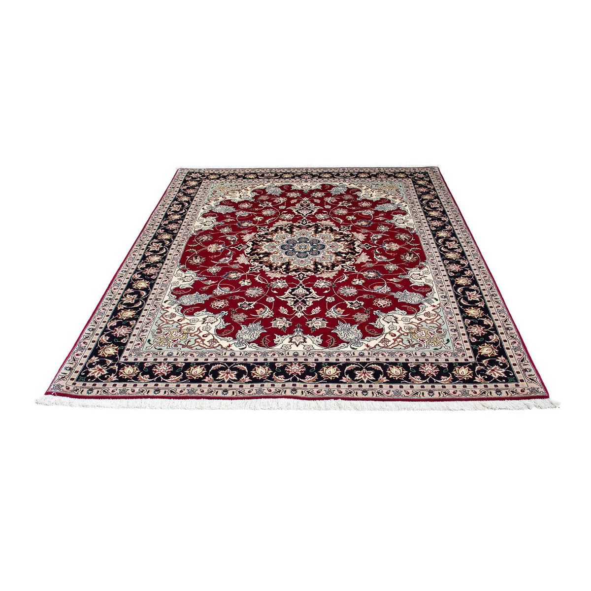 Persisk tæppe - Tabriz - Royal - 197 x 153 cm - mørkerød