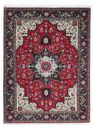 Persisk tæppe - Tabriz - Royal - 212 x 154 cm - mørkerød