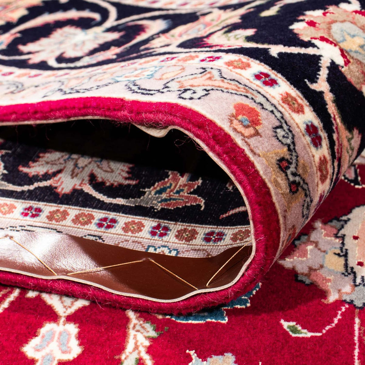 Persisk tæppe - Tabriz - Royal - 246 x 172 cm - mørkerød