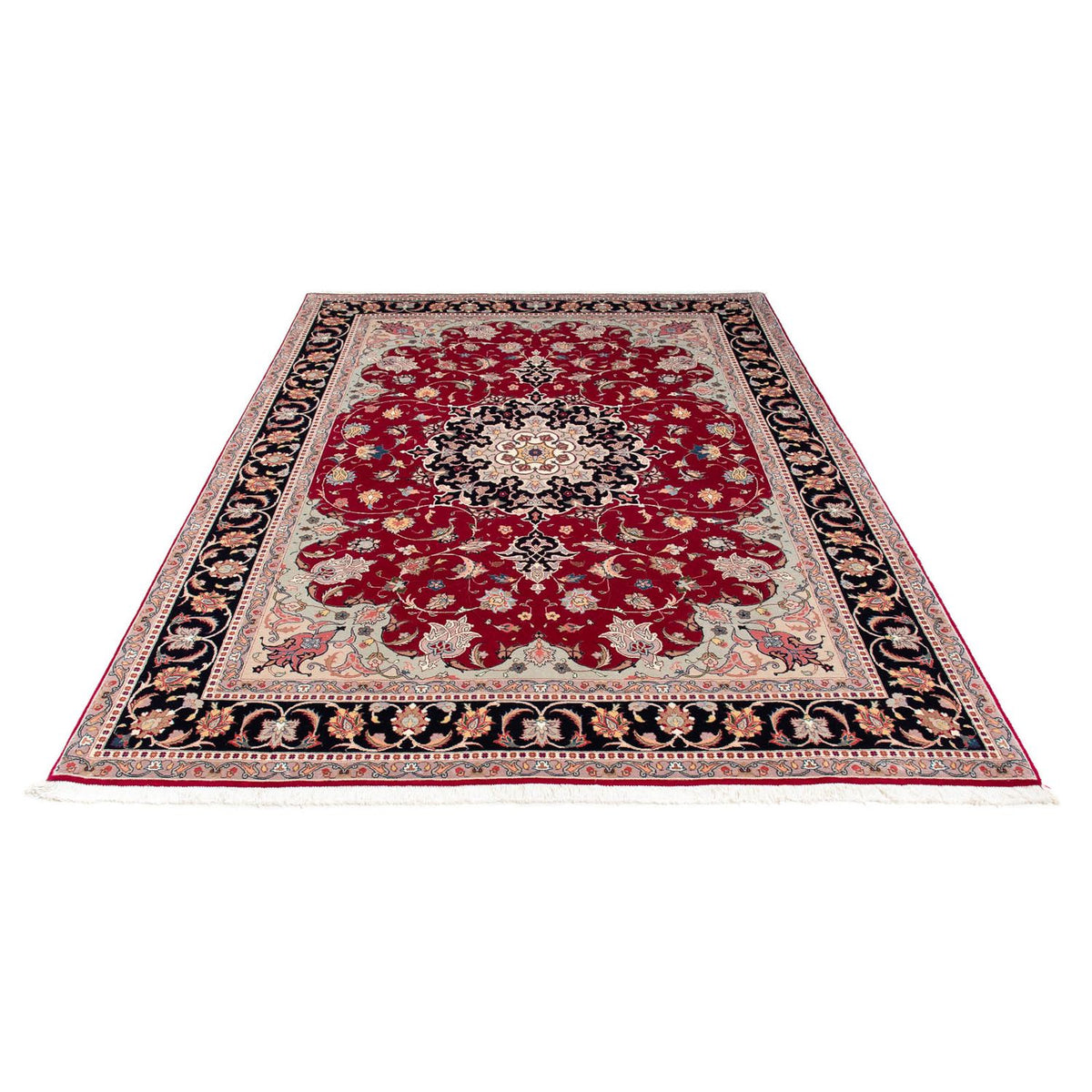 Persisk tæppe - Tabriz - Royal - 246 x 172 cm - mørkerød