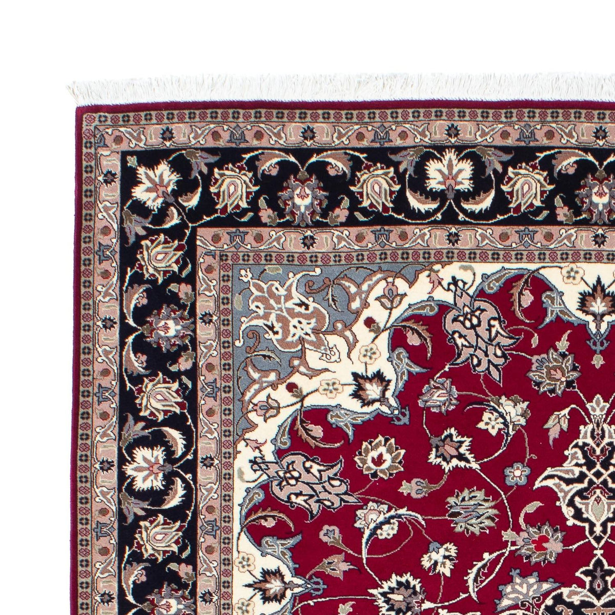 Persisk tæppe - Tabriz - Royal - 184 x 154 cm - mørkerød
