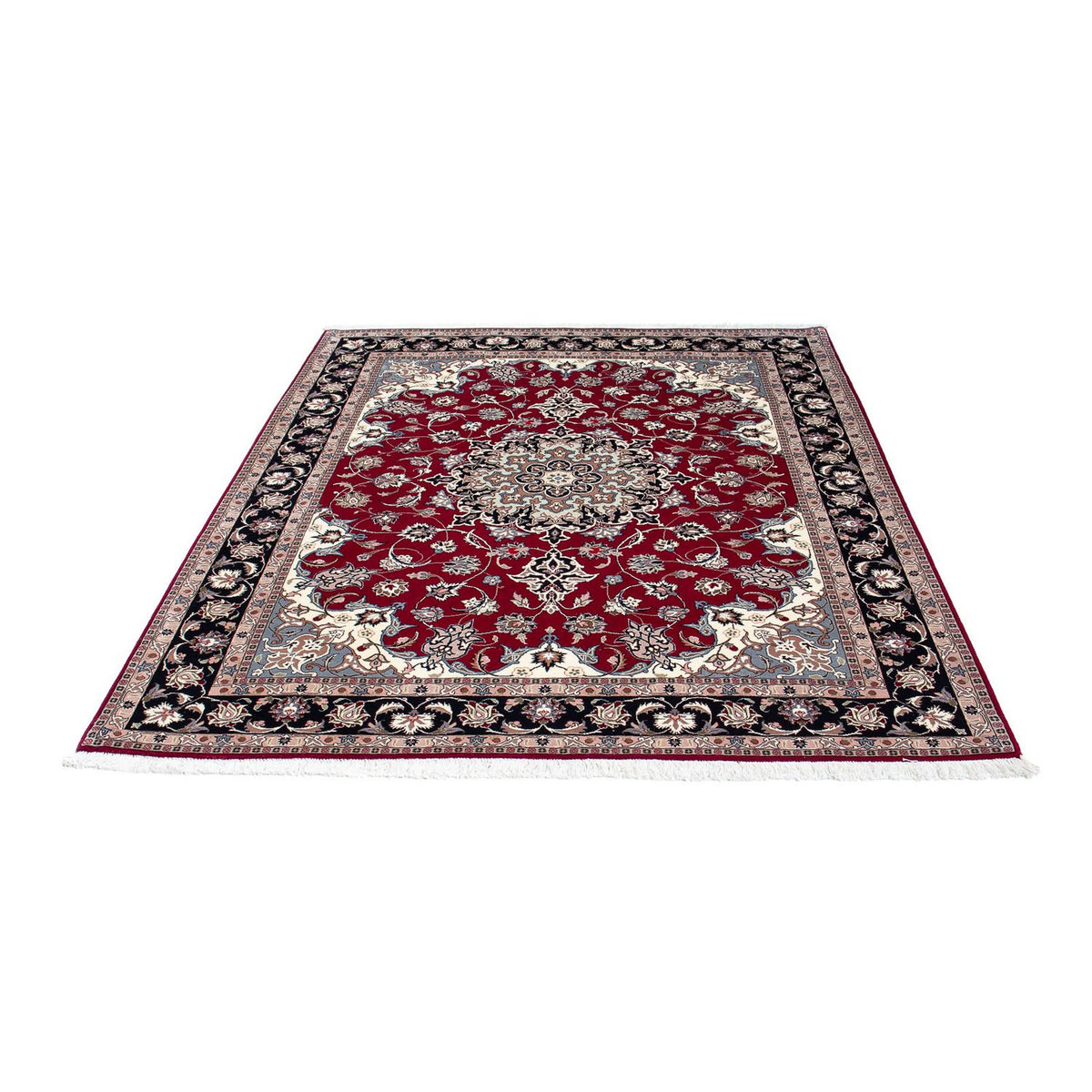 Persisk tæppe - Tabriz - Royal - 184 x 154 cm - mørkerød