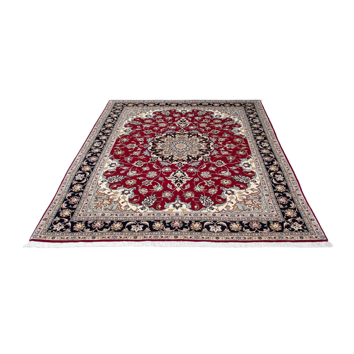 Persisk tæppe - Tabriz - Royal - 200 x 150 cm - mørkerød
