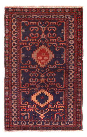 Baluch-tæppe - 120 x 60 cm - bordeaux rød