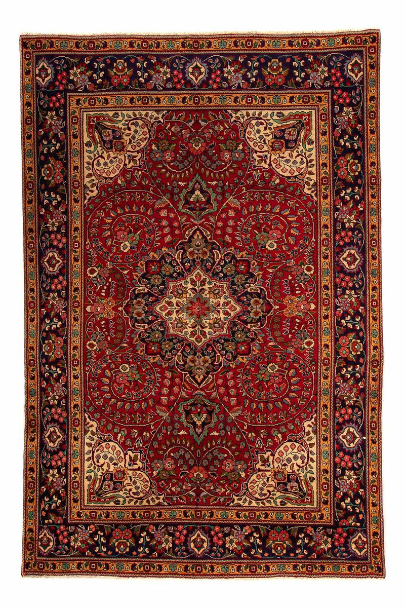 Persisk tæppe - Tabriz - 314 x 203 cm - mørkerød
